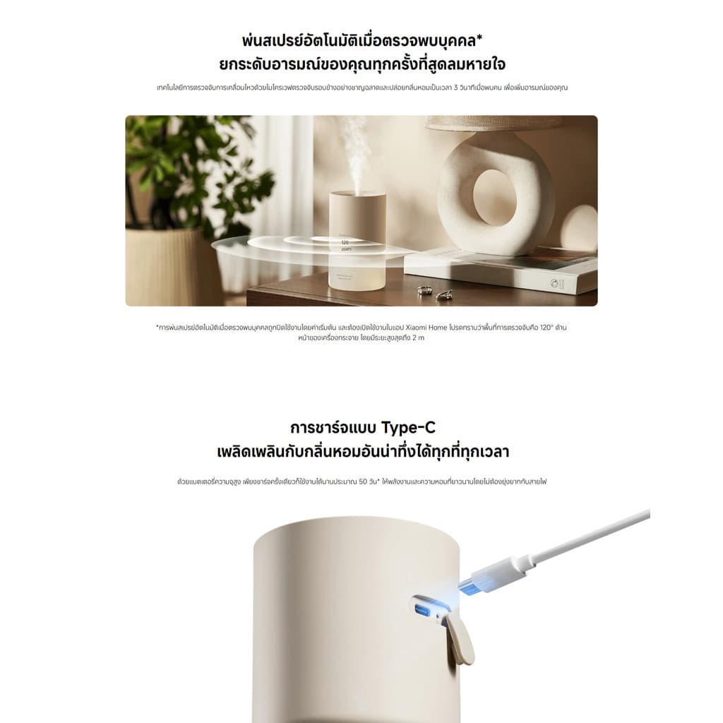 Xiaomi Smart Scent Diffuser โคมไฟอโรม่า | ไฟบรรยากาศที่สามารถแสดงสีได้ถึง 16ล้านสี | เพิ่มความเข้มเมื่อมีการตรวจจับบุคคล รูปที่ 4