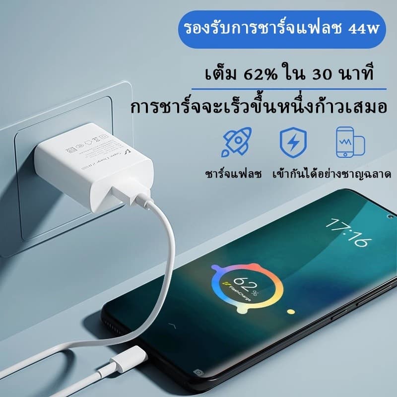 สายชาร์จ vivo ของแท้ Type C ชาร์จด่วน FlashCharge สำหรับ V27 V25 Y36 X90 ประกัน 1 ปี รูปที่ 3