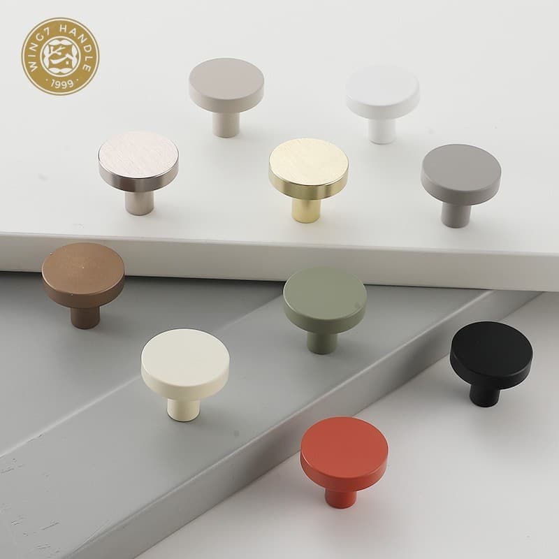 Morandi สีตู้จับลิ้นชักหลุมเดียวจับตู้เสื้อผ้าตู้รองเท้ามือจับประตูหน้าอกลิ้นชักลูกบิดห้องครัว Doorknobs ฮาร์ดแวร์ รูปที่ 1