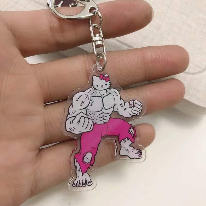 Hercules kitty cat จี้สาวน่ารักหัวใจพวงกุญแจแฟนกระเป๋านักเรียนอุปกรณ์เสริมอะคริลิคของขวัญ รูปที่ 8