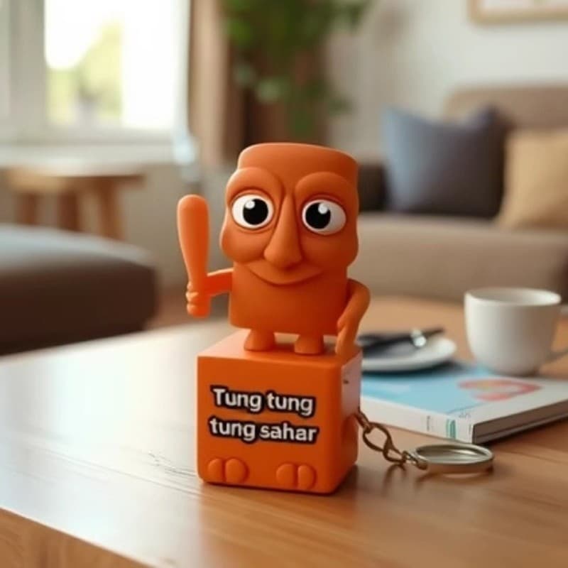 ซื้อหนึ่งแถมหนึ่งฟรีคลาสสิคแห่งขุนเขาและท้องทะเล พวงกุญแจเสียง Tung Tung Tung Sahur จี้ความเครียดบรรเทาของเล่น รูปที่ 7