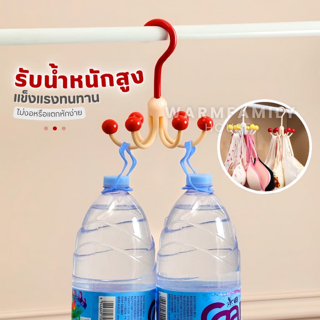 ตะขอหมุนได้ 360°C ที่แขวนของอเนกประสงค์ ที่วางของ ไม้แขวนผ้า ที่แขวนกระเป๋า ตะขอแปะผนัง ตะขออเนกประสงค์ ติดผนัง รูปที่ 3