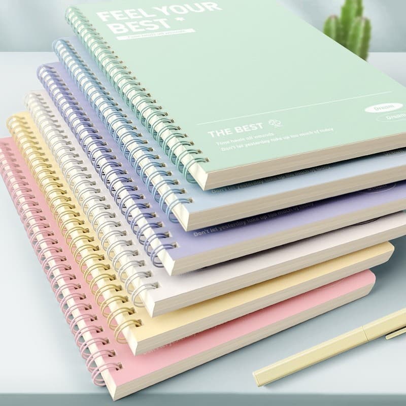 สมุดโน๊ตสันห่วง ปกสีพาสเทล สมุดโน๊ตสันห่วงกระดูกงู สมุดจด ไดอารี่ สมุดน่ารัก | A5/B5 สีสันหวานละมุ รูปที่ 4