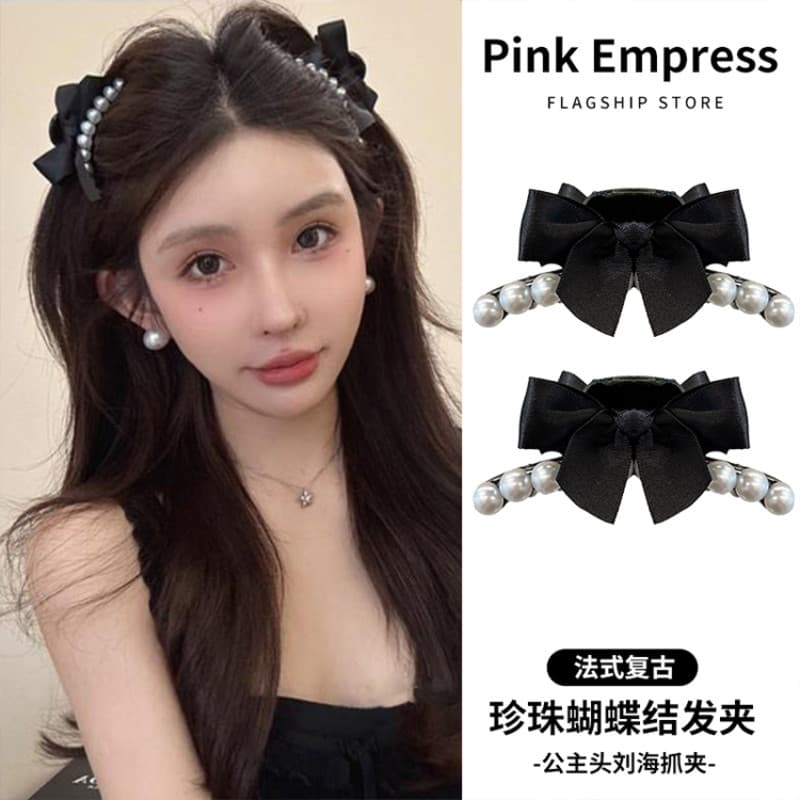 2024 ใหม่ Pearl Bow แฟชั่นกิ๊บติดผมขนาดเล็ก Headpiece รูปที่ 2