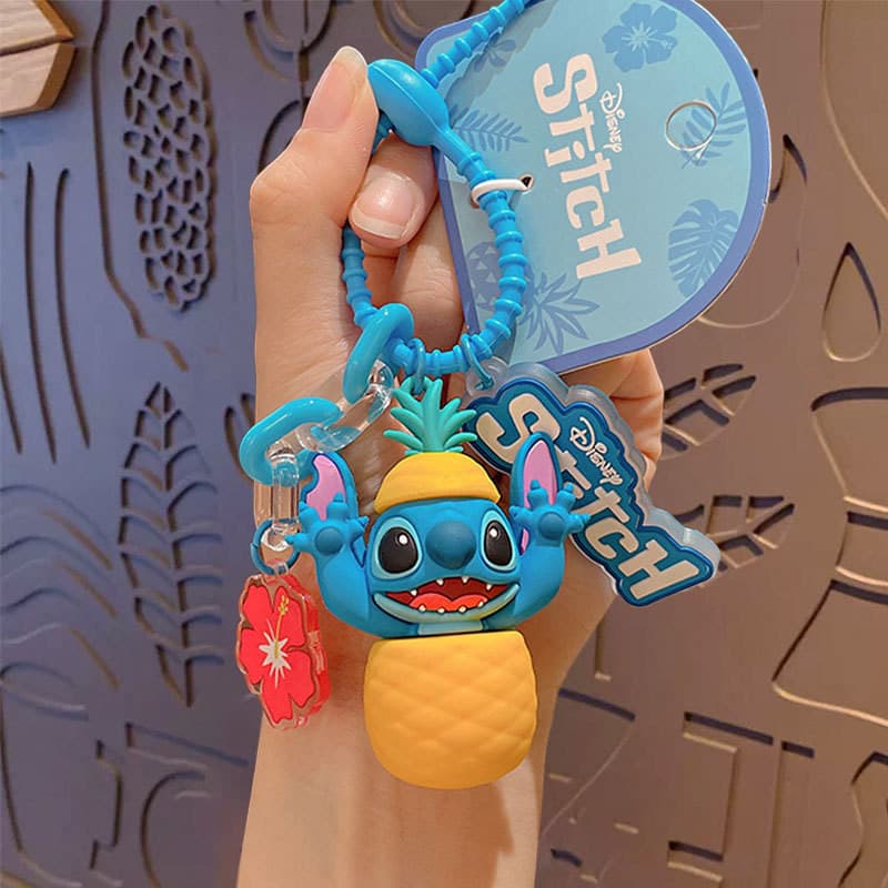 ของแท้ Star Treasure Stitch สับปะรดเพลงพวงกุญแจการ์ตูนอะนิเมะตุ๊กตากระเป๋านักเรียนจี้ของขวัญขนาดเล็ก รูปที่ 5