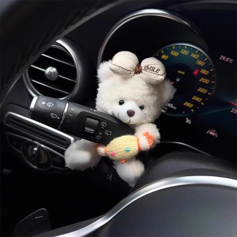 ตุ๊กตาหมีน่ารัก ตุ๊กตากระต่าย สําหรับตกแต่งที่ปัดน้ําฝนรถยนต์ แต่งภายในรถยนต์ รูปที่ 8