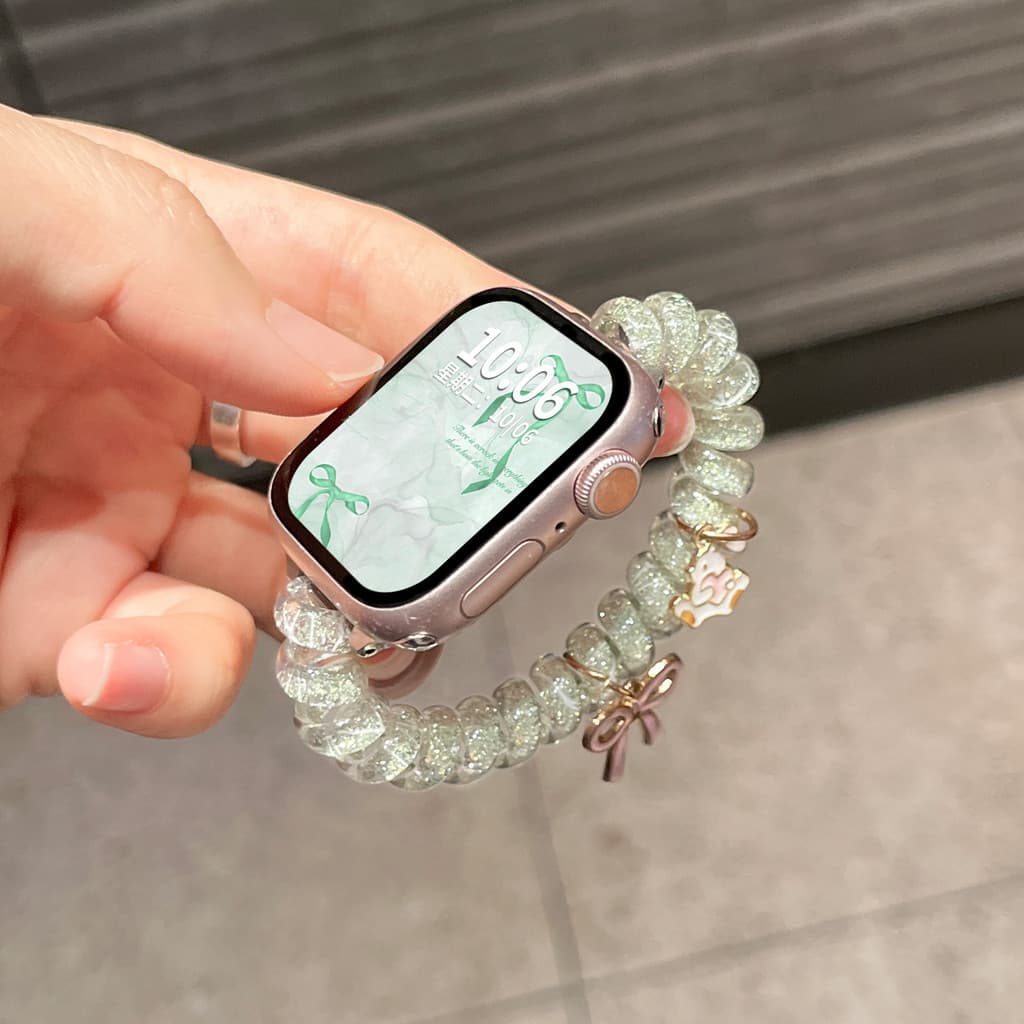 โบว์กระต่ายGlitterโทรศัพท์สายไฟผมสําหรับAmazfit Bip 6 Bip 5 5 Unity Bip 3 U Proสร้อยข้อมือสายคล้องคอสําหรับAmazfit Active 2 GTS 2 3 4 Miniยืดหยุ่นนาฬิกา รูปที่ 8