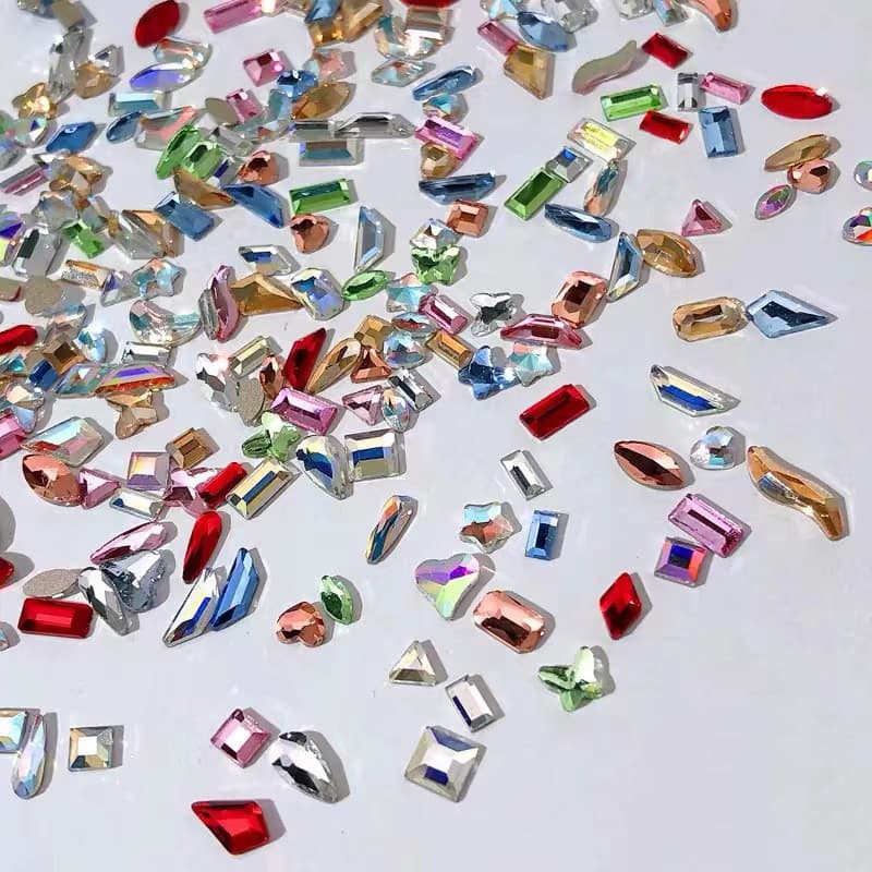 เล็บตกแต่งเล็บเพชร DIY สติ๊กเกอร์ติดเล็บ Rhinestone คริสตัล Mini ขนาดด้านล่างแบน 100 ชิ้น KOUDAN รูปที่ 8