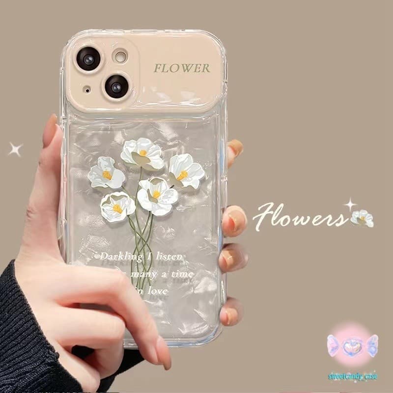 สําหรับ iPhone X XR XSสูงสุด 11 13 15 12 Pro Max 7 8 14 15 Plusดอกไม้vanity Mirrorเคสโทรศัพท์ซิลิโคนAnti-Fall case รูปที่ 7