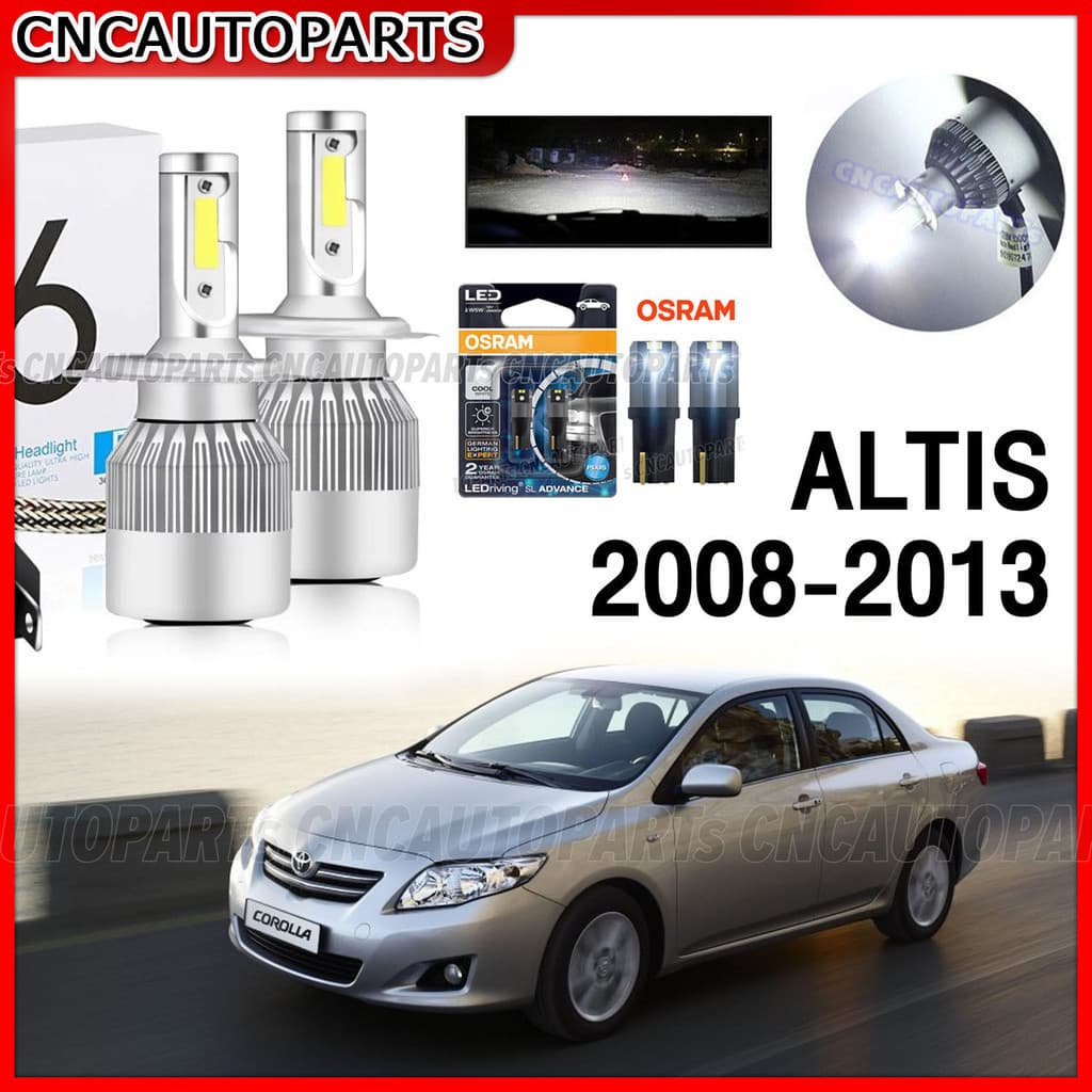 หลอดไฟ TOYOTA ALTIS ปี 2008 2009 2010 2011 2012 2013 C6 / OSRAM LED 6000K ไฟหรี่ ไฟหน้าต่ำ ไฟหน้าสูง ไฟตัดหมอก รูปที่ 1