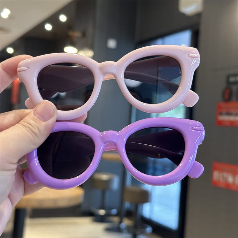 Retro Elliptic กรอบแว่นกันแดดเด็กฤดูร้อนกลางแจ้ง UV Protection สําหรับทารกและเด็กผู้หญิง แว่นตาป้องกันแสงแดด รูปที่ 3