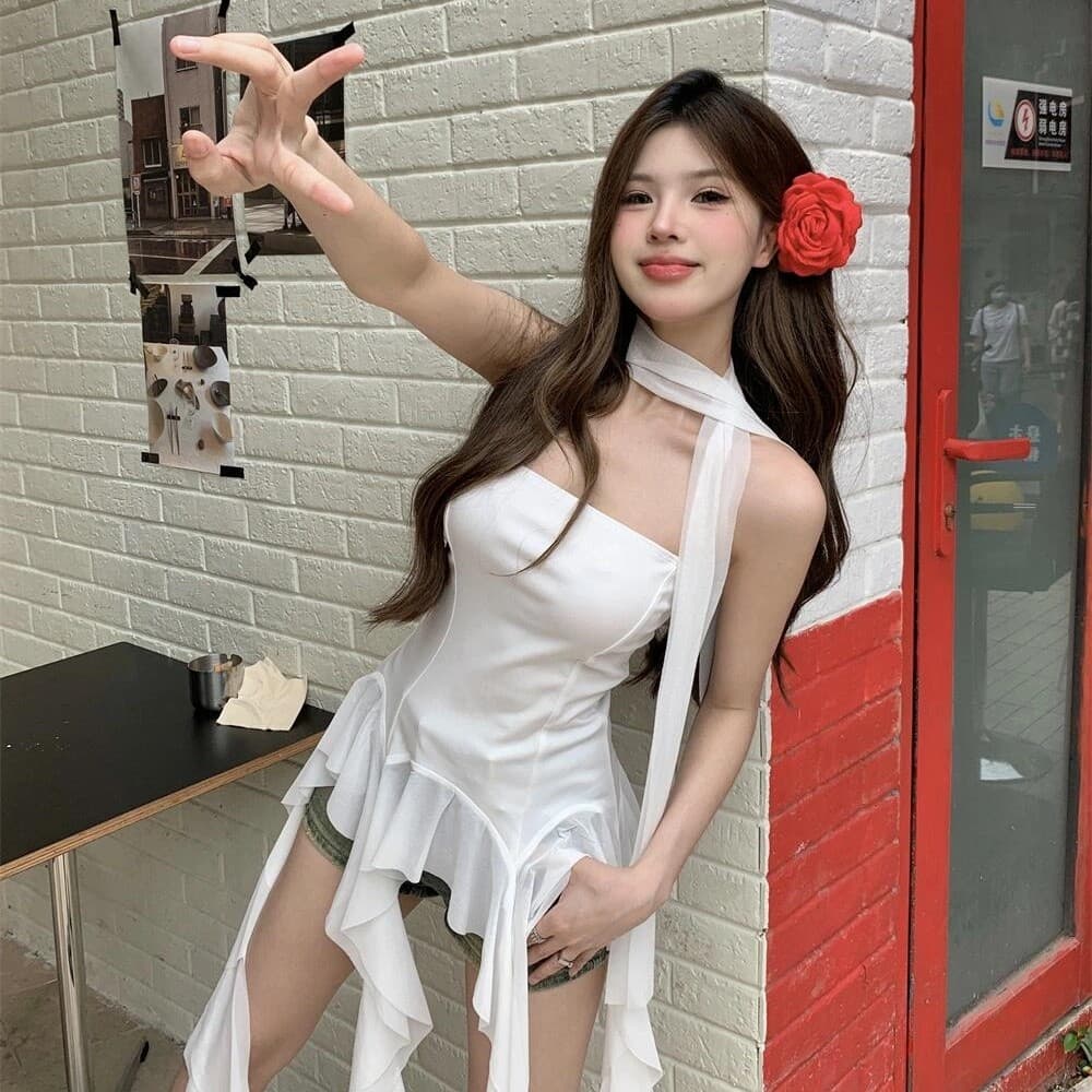 เปิดไหล่ ประดับพู่ ทรงไม่สม่ําเสมอ เซ็กซี่ แฟชั่นฤดูร้อน สําหรับผู้หญิง 2025 "FY2826"Qingsun รูปที่ 2
