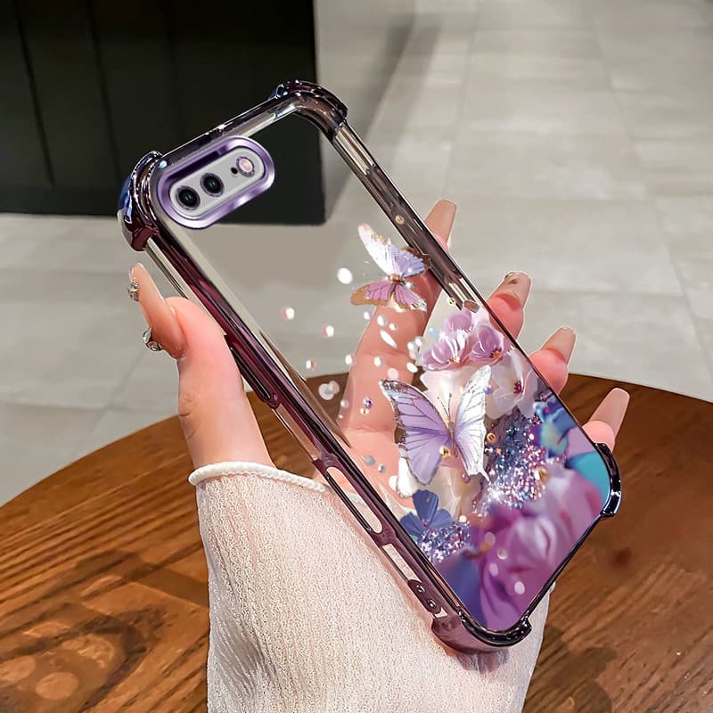 กันกระแทก Case สําหรับ iPhone 6 6s 7 8 plus เคสโทรศัพท์ TPU 2025 ออกแบบใหม่ผีเสื้อดอกไม้อุปกรณ์เสริมฝาครอบ SZ28 รูปที่ 5