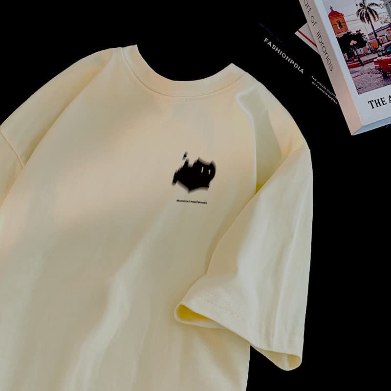 COD BOOM Shopเสื้อยืดลูกแมวการ์ตูนน่ารักผ้าคอตตอน100% S-3XL รูปที่ 4