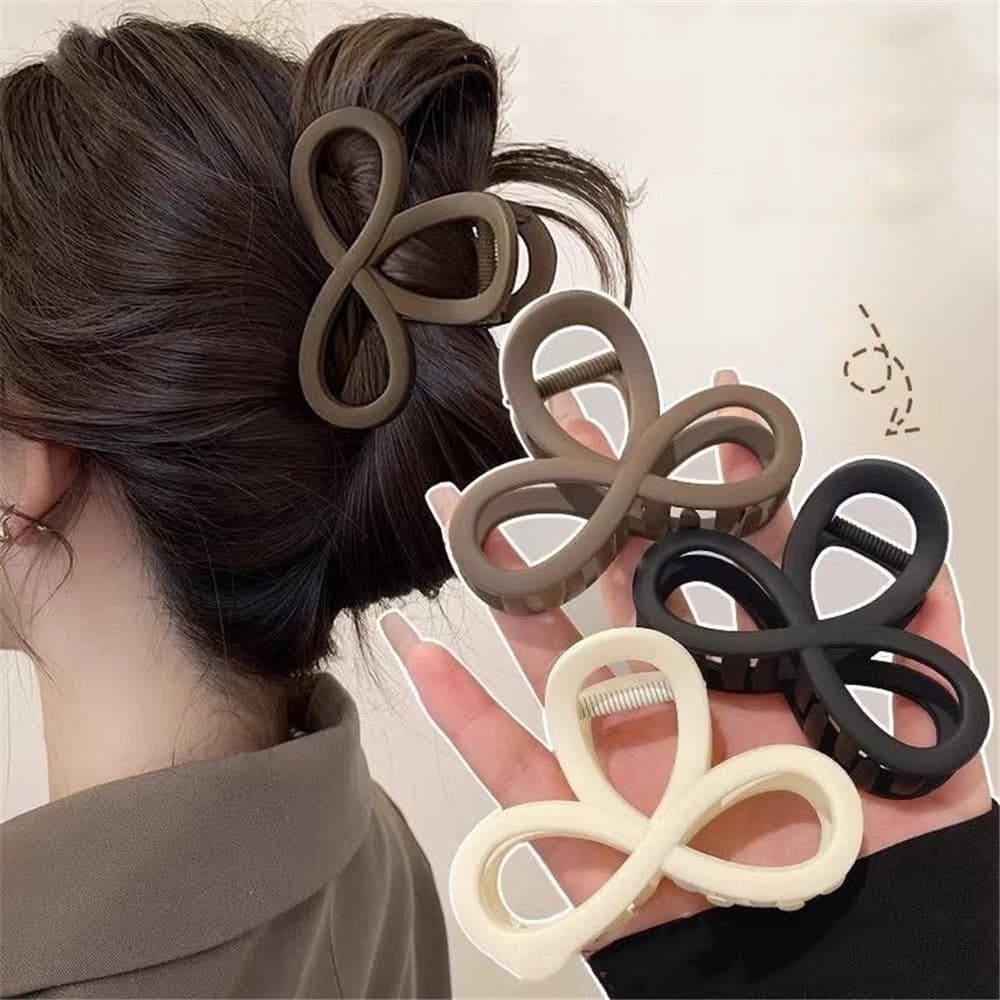 เกาหลีอารมณ์เรียบง่าย Frosted Grabber Clip 2024 ใหม่ Semi-Tie Hair Shark Clip เครื่องประดับผม รูปที่ 1