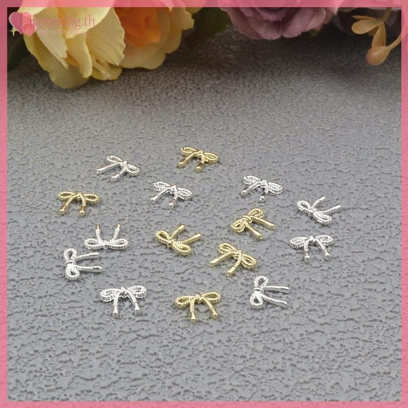 RENBG ทองเงิน ดอกไม้ อุปกรณ์ทําเล็บ Rhinestones โบว์ ตกแต่ง 3D เจาะ TH รูปที่ 8