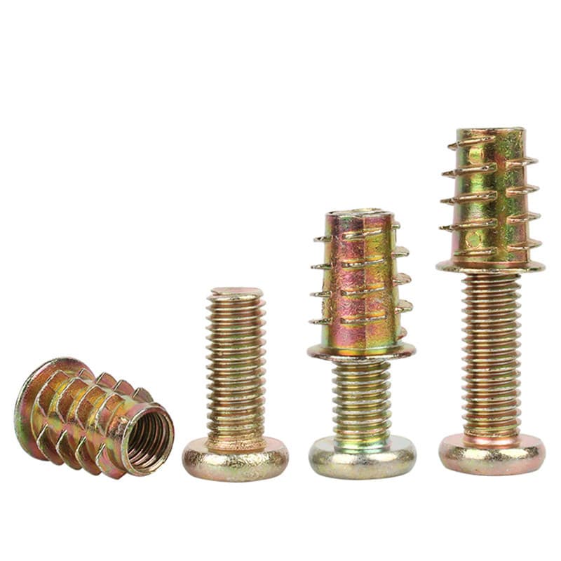 เฟอร์นิเจอร์สกรู Fastener ด้ายด้านนอกด้านใน Nut M6-M8 เตียงเชื่อมต่อตารางเก้าอี้ตู้ไม้ฝัง Nut อุปกรณ์เสริม M6M8 รูปที่ 4