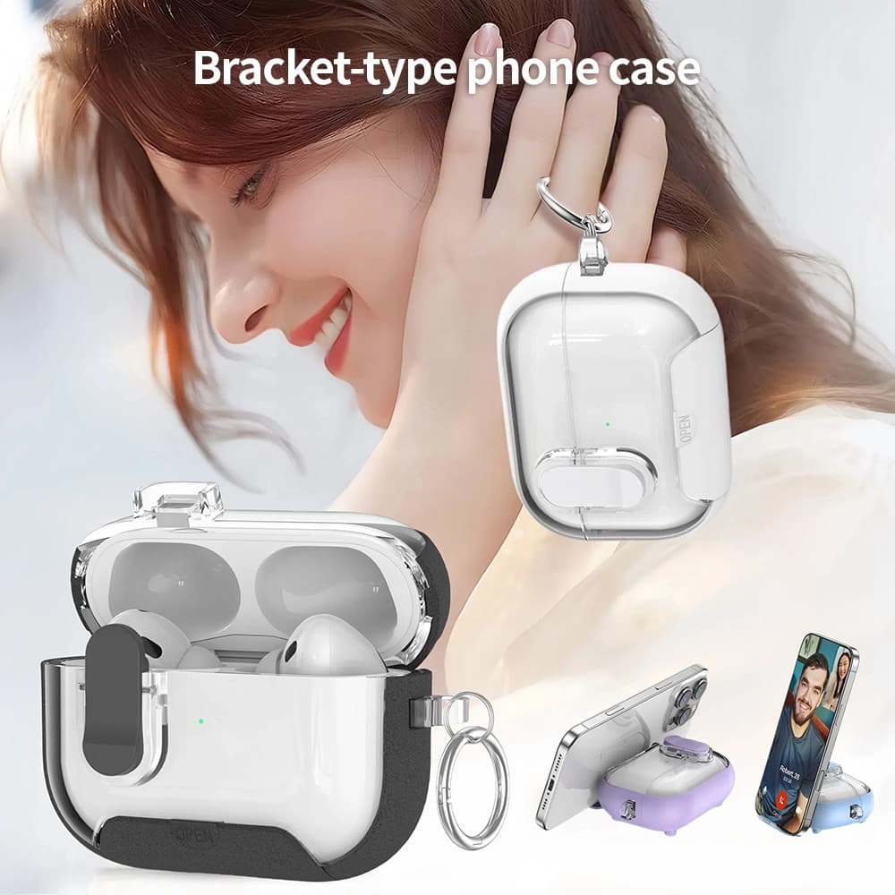 ส่งจากไทย เคสหูฟัง For Airpods 4 Pro 2 Pro2 เคสป้องกัน พร้อมตะขอ รองรับการชาร์จแบบไร้สาย กรณี การออกแบบที่โปร่งใส รูปที่ 6