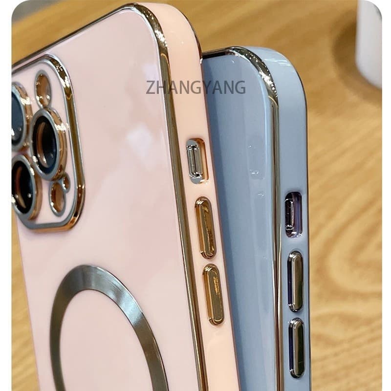 ปลอกสําหรับ iPhone X XS XR XS MAX กรณี Electroplated ซิลิโคน TPU เคสโทรศัพท์พร้อมแม่เหล็กดูดที่เรียบง่ายเคสนิ่มชุบ Squaer ขอบฝาครอบ รูปที่ 9