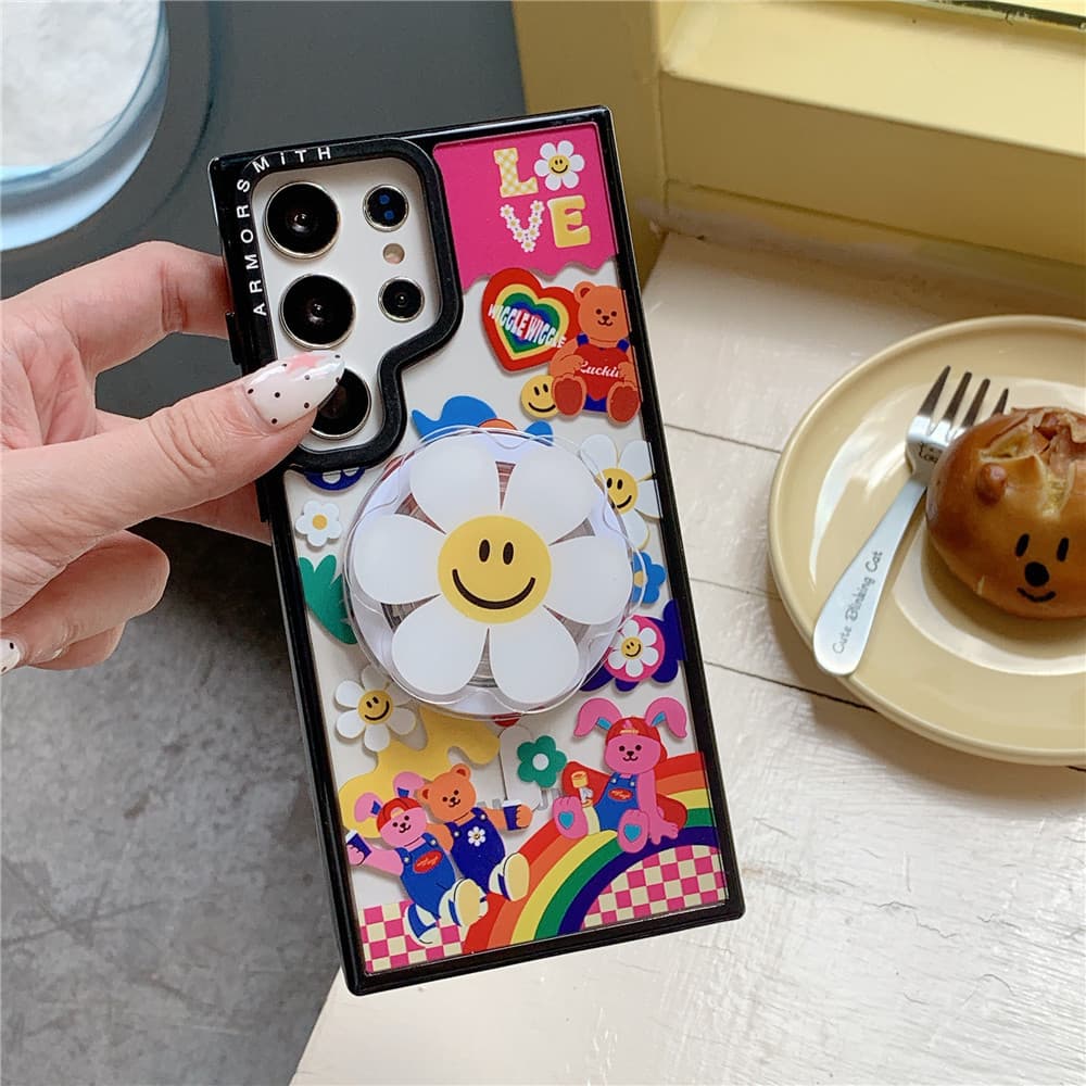 เคสหมีน่ารักสําหรับ Samsung Galaxy S26Ultra S25 S24 S23 FE Creative Magnetic กันกระแทก Hard ฝาหลัง รูปที่ 6