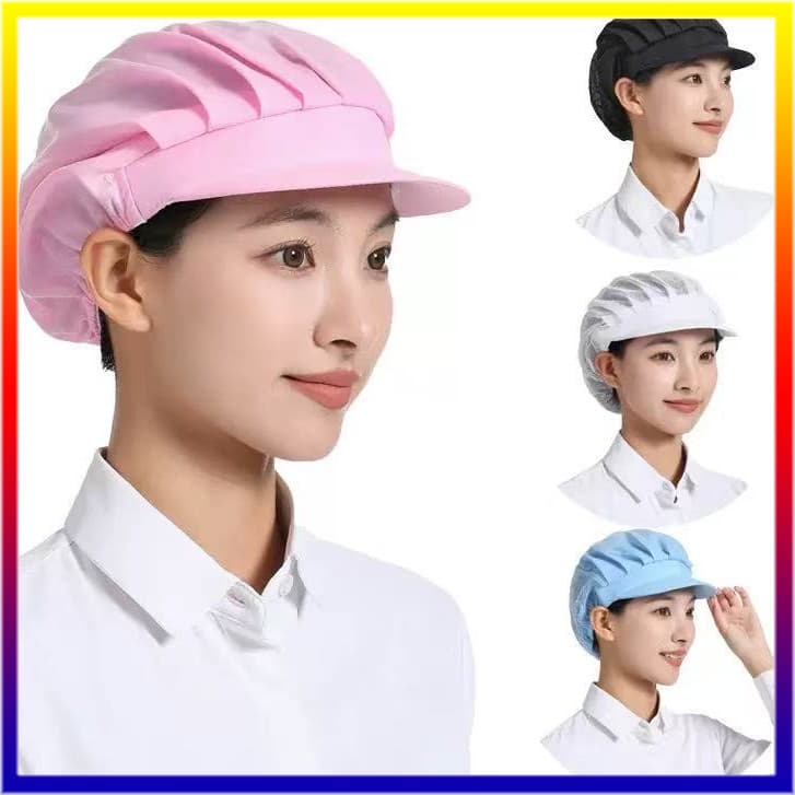 หมวกคลุมผม สำหรับทำอาหาร งานโรงงาน งานผลิต หมวกเชฟ ผ้าตาข่าย หลากสี สําหรับร้าน อาหาร มีขอบ รูปที่ 2