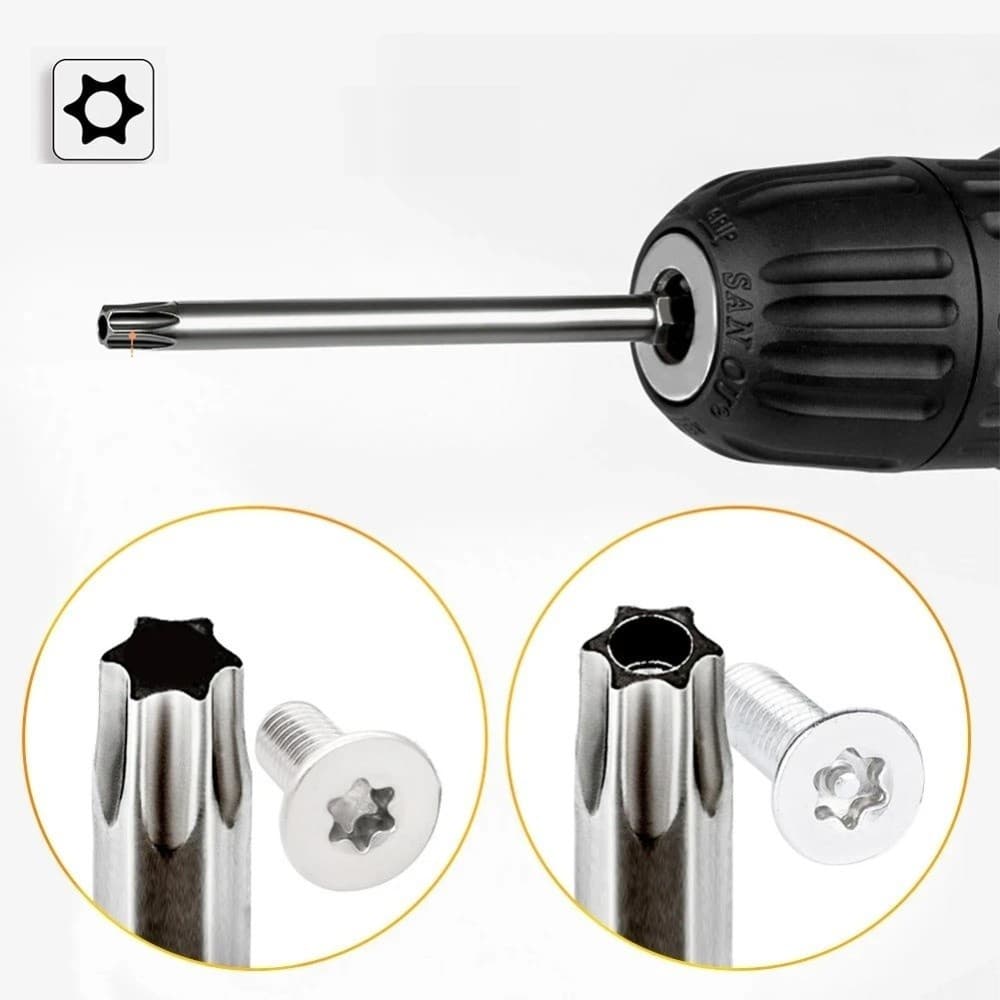 BENJMOORE 8PCS Torx ไขควงชุด Bit, T8-T40 1/4 นิ้ว Hex Head Allen ประแจเจาะ Bits ชุด, อุปกรณ์ฮาร์ดแวร์ 100 มม.150 มม.200 มม.ซ็อกเก็ตไขควงบิต DIY โครงการ รูปที่ 7