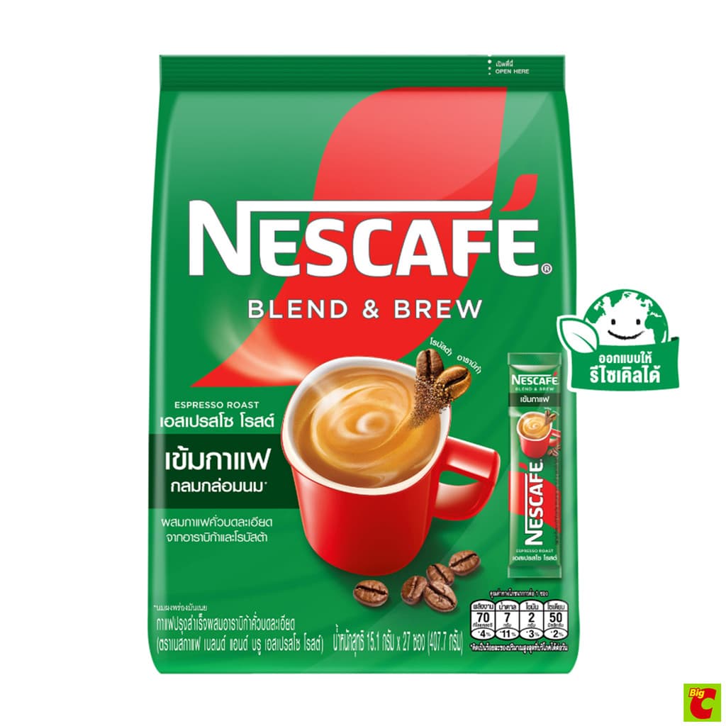 เนสกาแฟ เบลนด์ แอนด์ บรู เอสเปรสโซ โรสต์ กาแฟปรุงสำเร็จ 15.1 ก. แพ็ค 27 รูปที่ 1