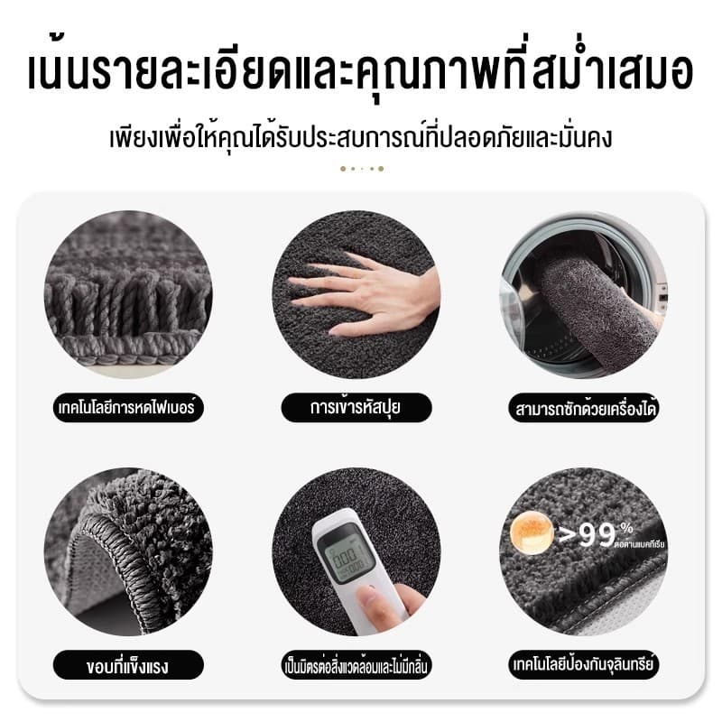 พรมปูพื้น พรมเช็ดเท้า พรมห้องน้ํา ซับน้ำได้ดี พรมกันลื่น พรมห้องนอน นุ่มสบายเท้า 40X60cm คุณภาพดี สีไม่ต รูปที่ 8