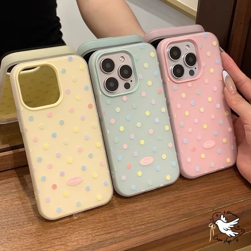 COD-ในไทยจุดสีเคสโทรศัพท์สําหรับ For iPhone 11ProMax 12Pro 13 14 15Pro Max 16Plus 13 เคส หญิงคนรักเพื่อนฝาครอบโทรศัพท์ รูปที่ 1