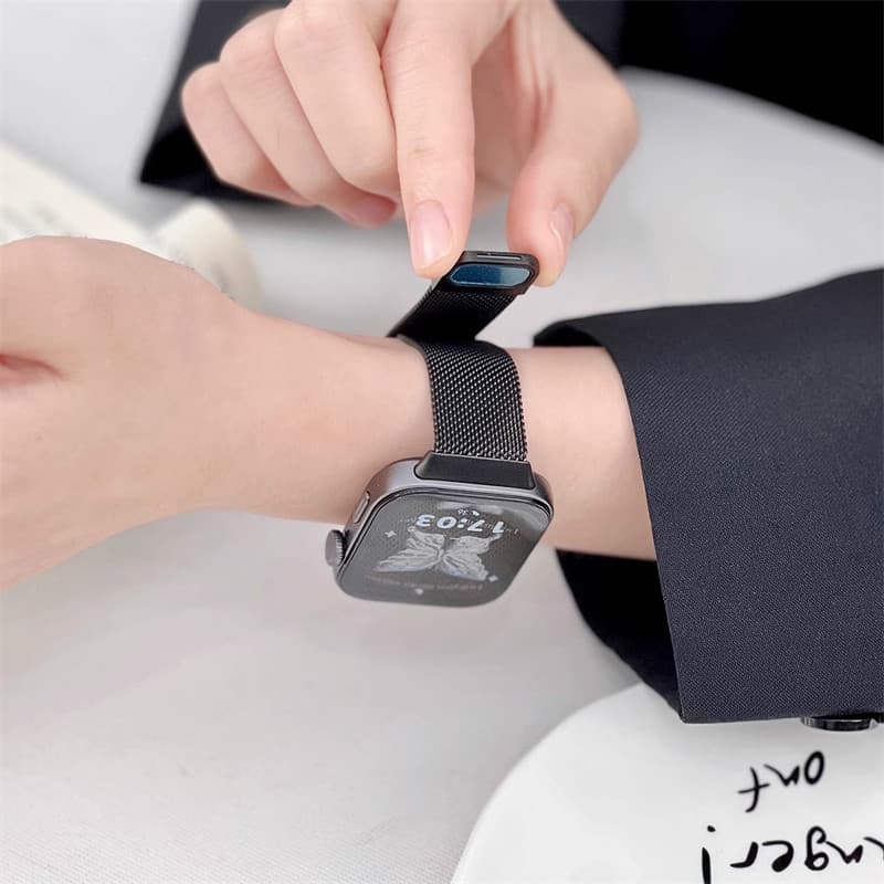 Milanese Loop Strap สำหรับHuawei Watch Fit 5 4 3 / 5 Pro / 4 Pro โลหะสแตนเลสอุปกรณ์เสริมวงแม่เหล็กสำหรับ Smartwatch H รูปที่ 3