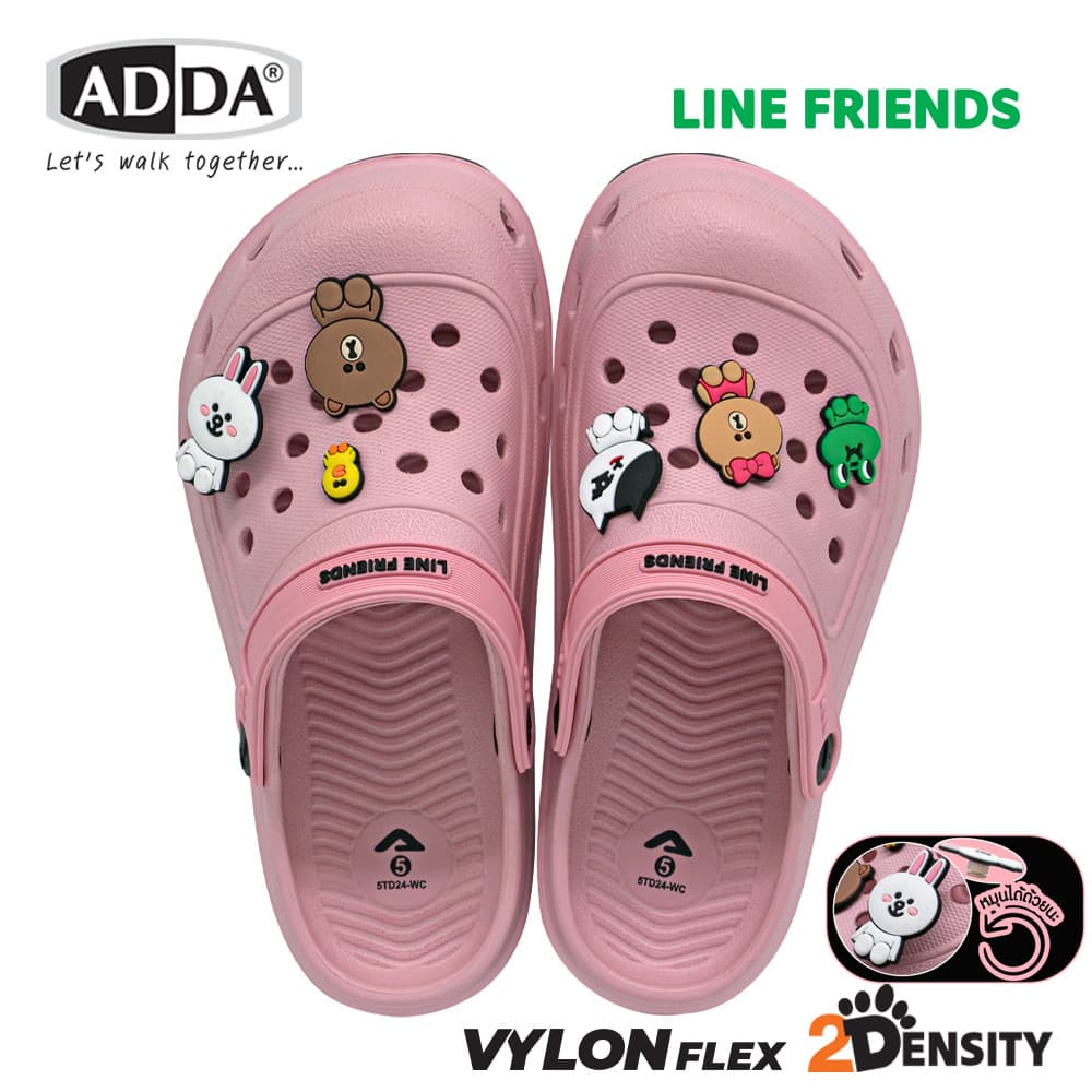 ADDA 2Density LINE FRIENDS รุ่น 5TD24-WC รองเท้าหัวโต รัดส้น ลายการ์ตูนน่ารัก ไซส์ 4-6 รูปที่ 8