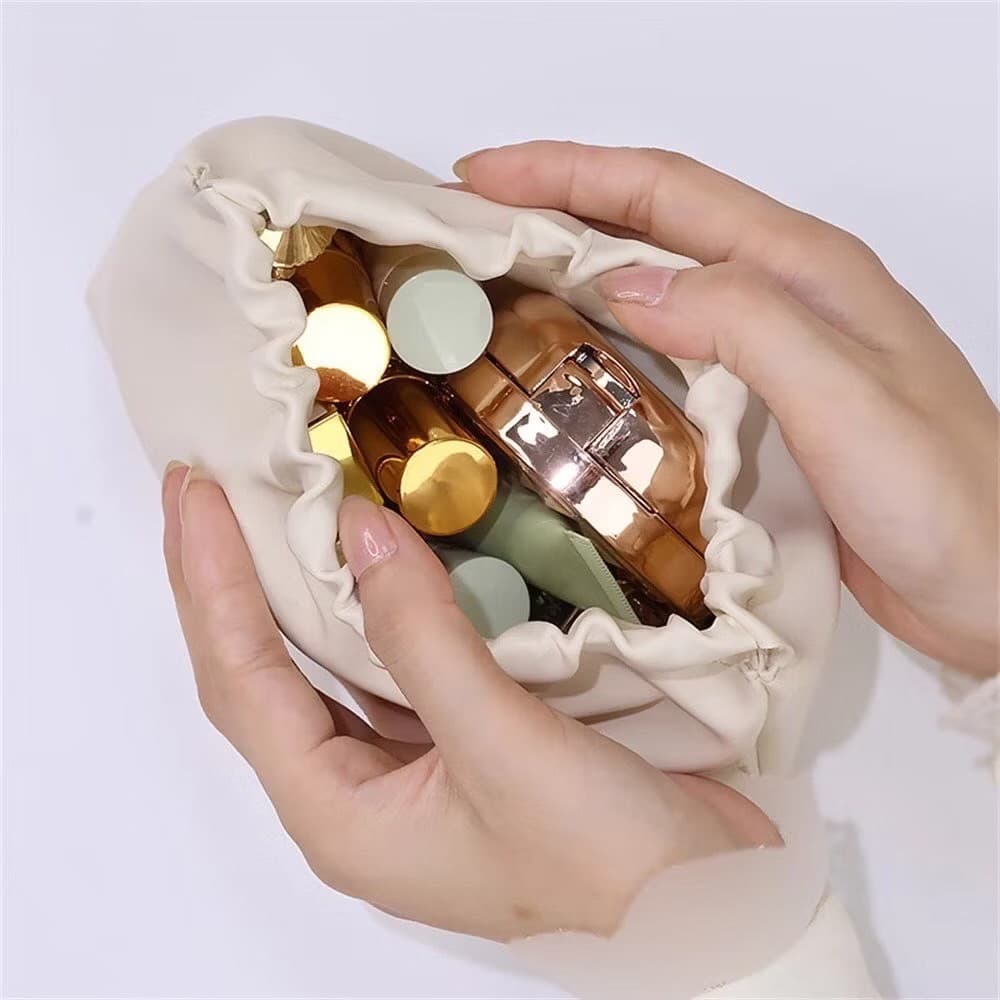 กระเป๋าเครื่องสําอาง แบบบีบเปิดพกพาสะดวก หนัง PU กระเป๋าเก็บของ Makeup bag จัดระเบียบ เอนกประสงค์ ลิปสติก BAG9 รูปที่ 9