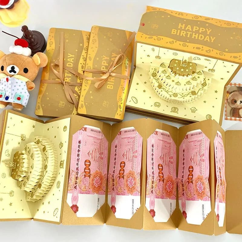 ซองจดหมายสีแดงวันเกิด การ์ดวันเกิด 3 มิติ ดนตรี+โคมไฟ กล่องของขวัญแปลกใจ ซองจดหมายสีแดง รูปที่ 4