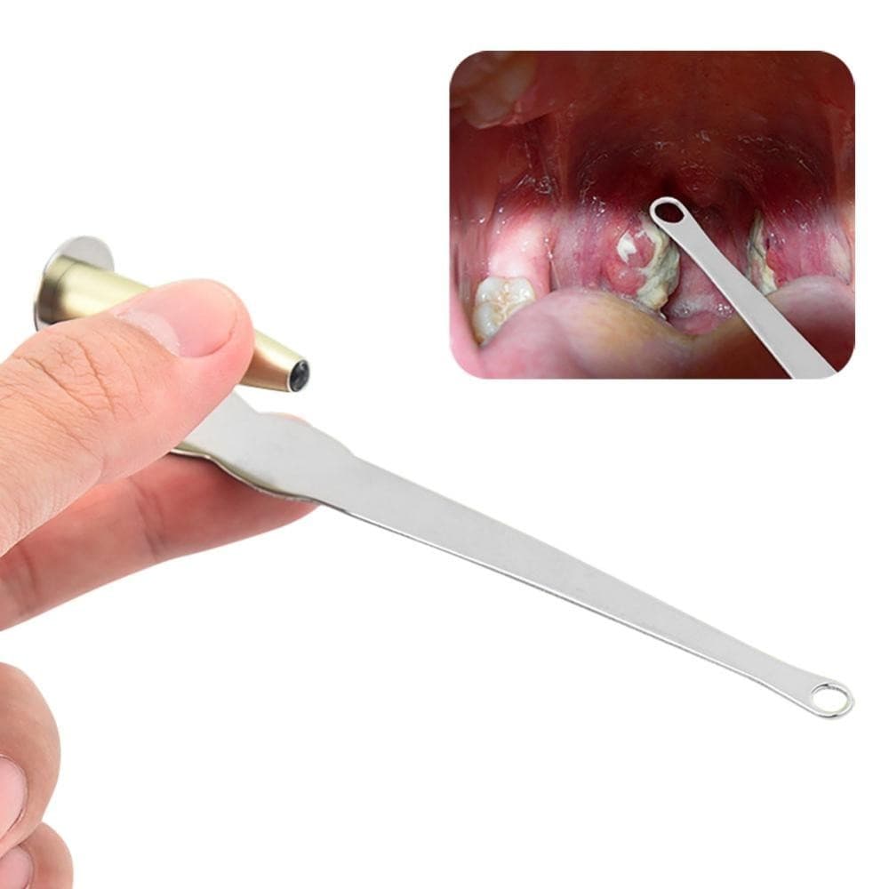 Timekey Tonsil หินเครื่องมือกําจัดไฟ LED สแตนเลส Remover ปากทําความสะอาด Care เครื่องมือ Tonsil Stone Remover เครื่องมือทําความสะอาด D3S4 รูปที่ 4