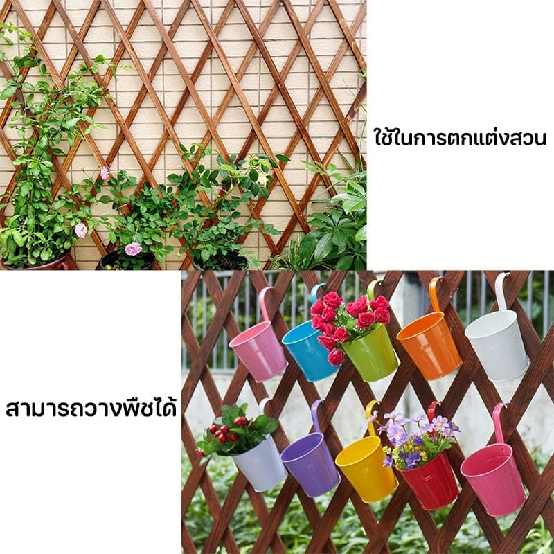 รั้ว รั้วตกแต่งสวน รั้วไม้แบบยืดหดได้ DIY เสียบดินได้/พื้นเรียบ รั้วสวน ไม่เน่าเสียง่าย รูปที่ 6