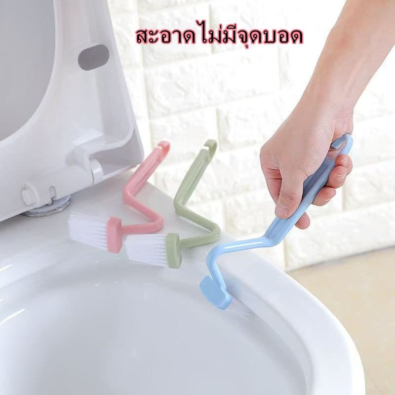 แปรงทำความสะอาดโถส้วม แปรงพลาสติกทําความสะอาดมุมห้องน้ํารูปตัว S ด้ามจับยาว รูปที่ 1