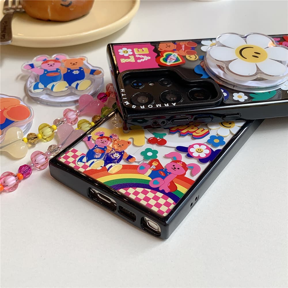 เคสหมีน่ารักสําหรับ Samsung Galaxy S26Ultra S25 S24 S23 FE Creative Magnetic กันกระแทก Hard ฝาหลัง รูปที่ 3