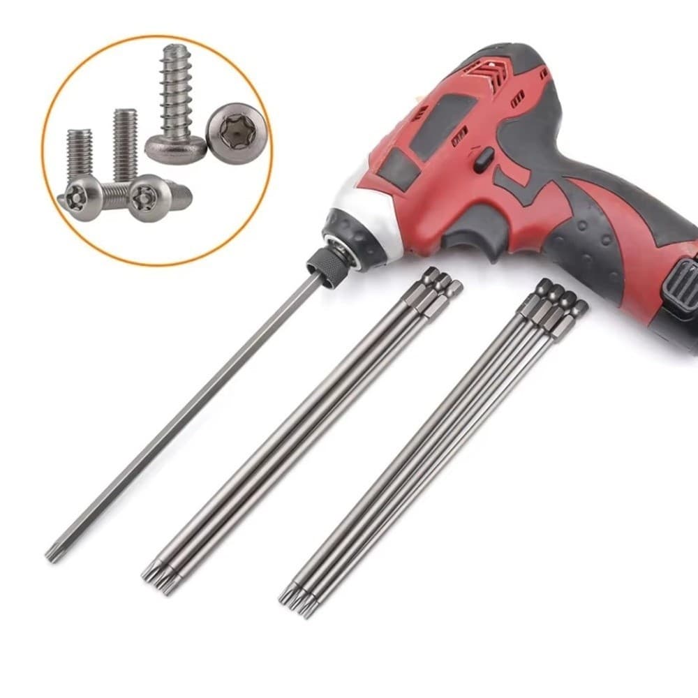 BENJMOORE 8PCS Torx ไขควงชุด Bit, T8-T40 1/4 นิ้ว Hex Head Allen ประแจเจาะ Bits ชุด, อุปกรณ์ฮาร์ดแวร์ 100 มม.150 มม.200 มม.ซ็อกเก็ตไขควงบิต DIY โครงการ รูปที่ 5
