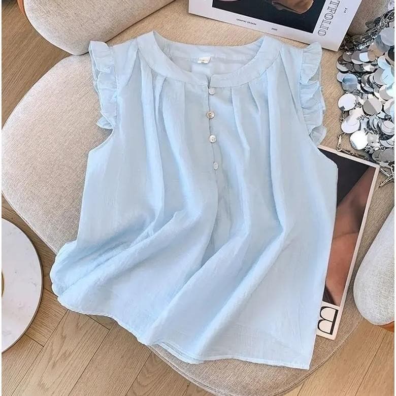 Dahong W641 เสื้อเชิ้ตผ้าชีฟองไซส์ใหญ่ สำหรับผู้หญิง เสื้อเชิ้ตทรงบาบี้อเนกประสงค์สำหรับฤดูร้อนดีไซน์เสื้อจีบ รูปที่ 5