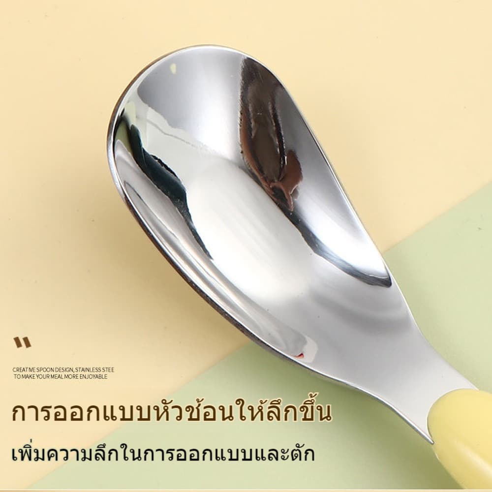 CloudBaby ชุดอาหารเด็ก 304 เกรด A ถูกสุดๆ พร้อมกล่องเก็บ แข็งแรงและทนทาน ช้อนเด็ก ชุดช้อนส้อม รูปที่ 6