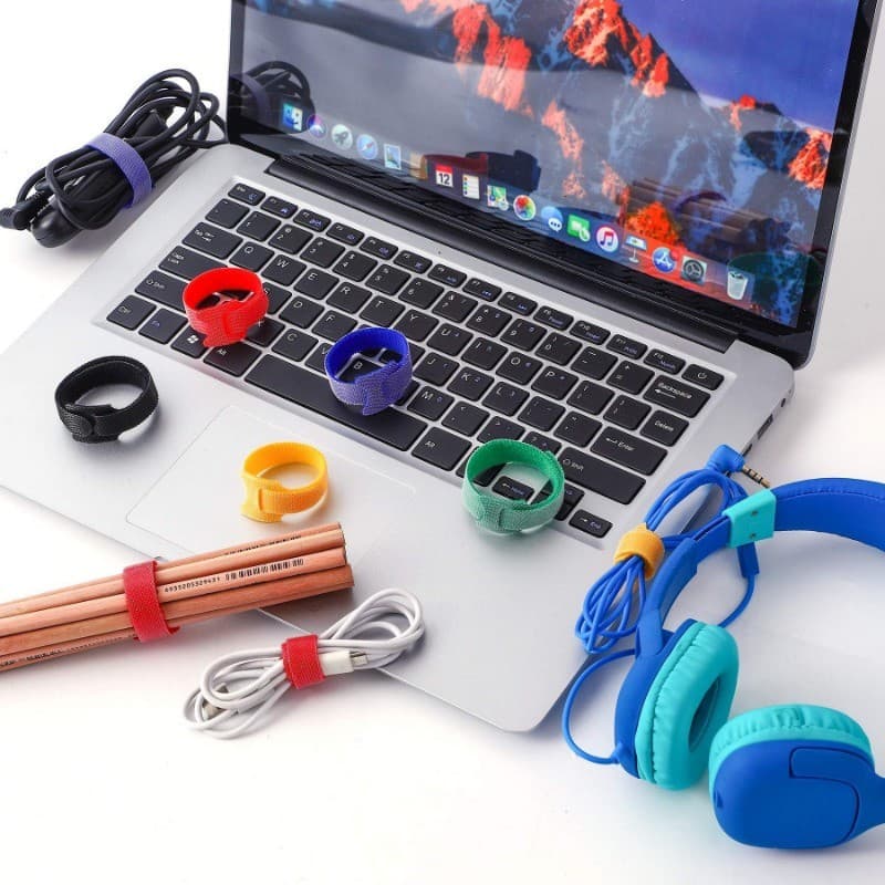 30pcs /50pcs เทปรัดสายไฟ Tสายรัดเวลโครรูปตัว สําหรับจัดเก็บสายเคเบิ้ล ใช้ซ้ําได้ ที่รัดสายไฟ รูปที่ 3