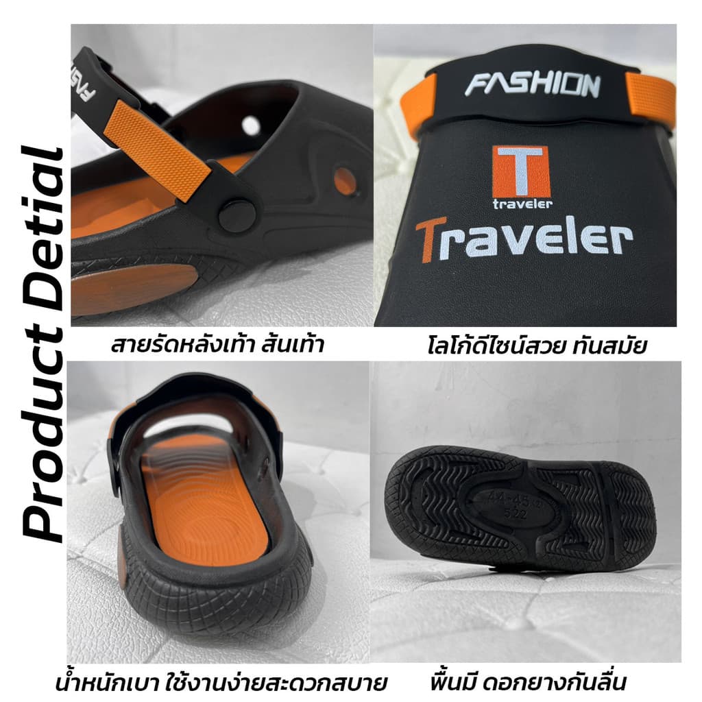 FULFIL รองเท้าแตะแบบสวมทรงสปอร์ต โลโก้ Traveler ทันสมัย น้ำหนักเบาใช้งานง่ายมีให้เลือก 2 สี รูปที่ 3