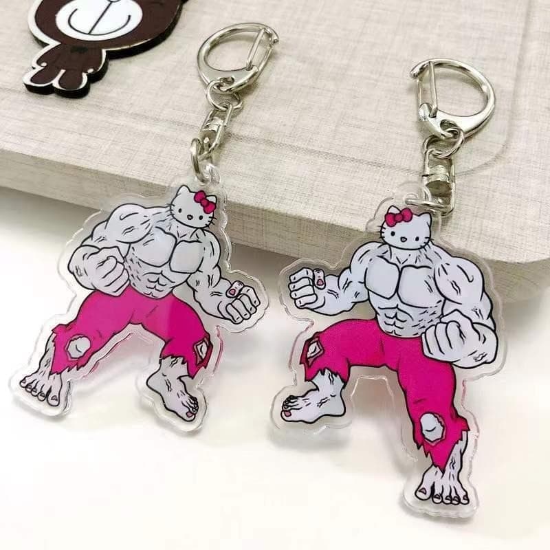 Hercules kitty cat จี้สาวน่ารักหัวใจพวงกุญแจแฟนกระเป๋านักเรียนอุปกรณ์เสริมอะคริลิคของขวัญ รูปที่ 4