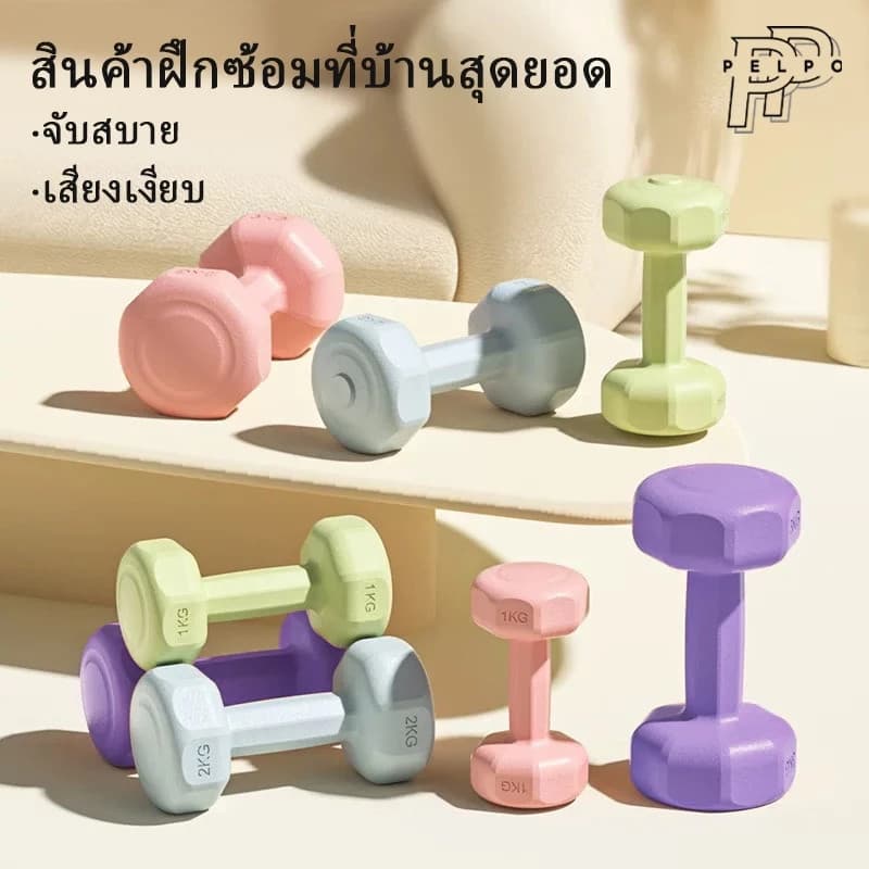 ดัมเบล 1kg/2kg/3kg สำหรับลดไขมันต้นแขน ออกกำลังกาย ฟิตเนส ดัมเบลสำหรับผู้หญิง ออกกำลังกาย ขายเป็นคู่ รูปที่ 1