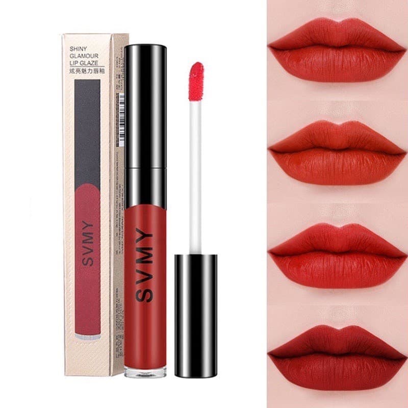 Svmy ลิปสติก ลิปกลอส เนื้อแมตต์ กํามะหยี่ โคลน สีชมพูนู้ด ลิปทินท์ เกาหลี กันน้ํา1063# รูปที่ 2