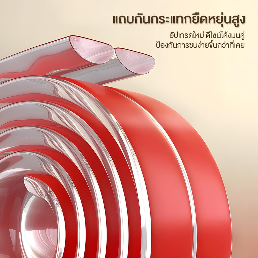 กันชนขอบนิ่ม ยางรองมุมโต๊ะแบบนิ่ม แผ่นรองกันมุมโต๊ะ ประเภท W กาวอ่อนใส ติดตั้งง่าย การดัด มุมพับสูงสุด 330° รูปที่ 2