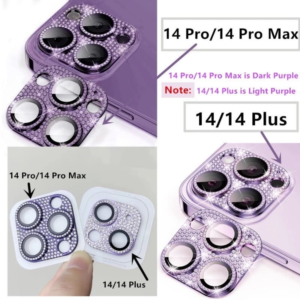 GOODSparkling Diamond เลนส์หรูหรา For iPhone 16 15 14 13 11 12 Pro Max 16Plus กล้องแหวนแก้วเลนส์โทรศัพท์ป้องกันฟิล์ม รูปที่ 5