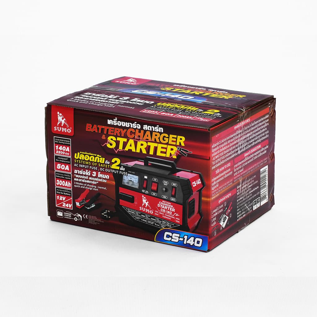 เครื่องชาร์จแบตเตอรี่ 12V และ 24V ชาร์จ-สตาร์ท 300 แอมป์/ชั่วโมง ระบบป้องกัน 2 ขั้นตอน SUMO รูปที่ 8