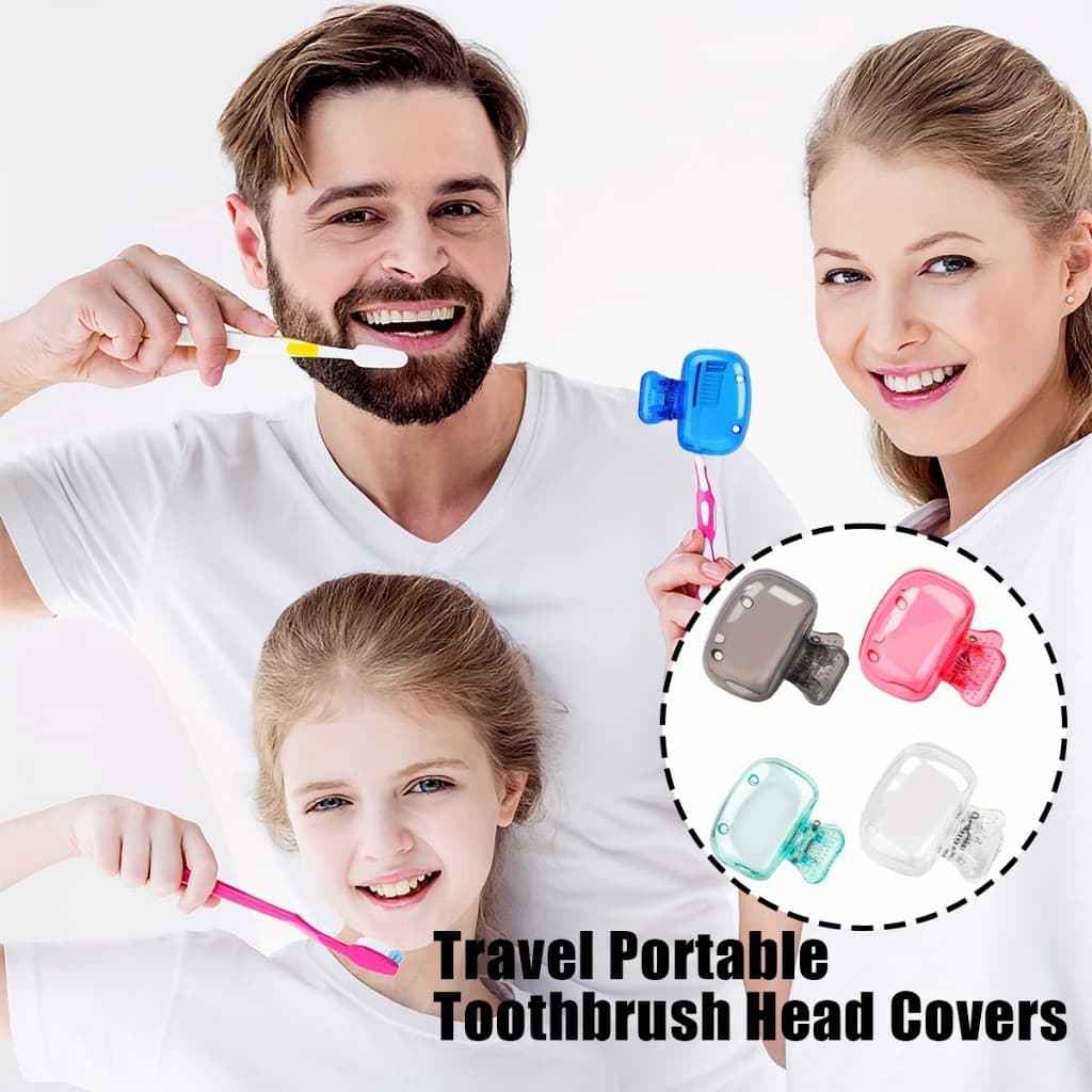 ที่ครอบแปรง 3ชิ้น สีชมพู ฝาครอบหัวแปรงสีฟัน สําหรับเดินทาง ตั้งแคมป์ ท่องเที่ยว รูปที่ 5