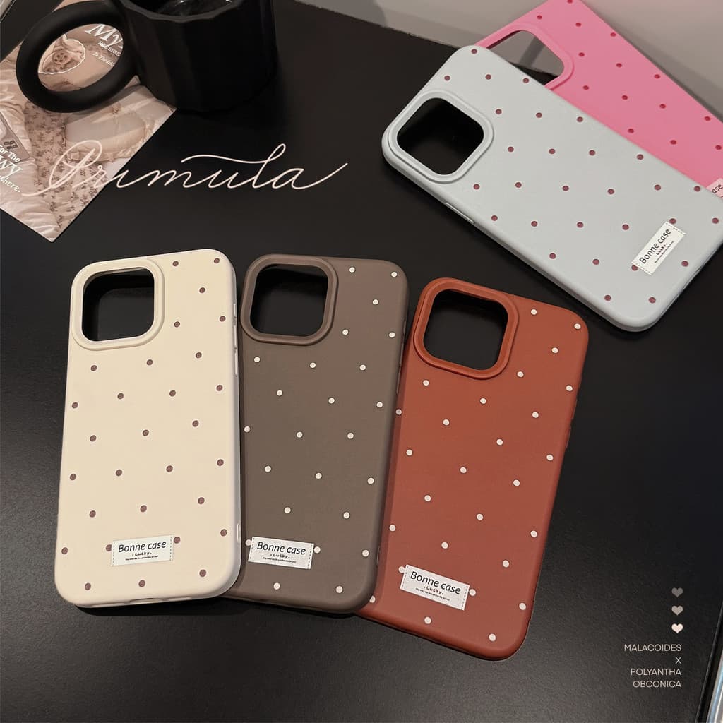 เคสโทรศัพท์ป้องกันฉลากจุดเรียบง่ายสีบริสุทธิ์ tpu สําหรับ apple iphone12 13 14 15 16pro max plus รูปที่ 9
